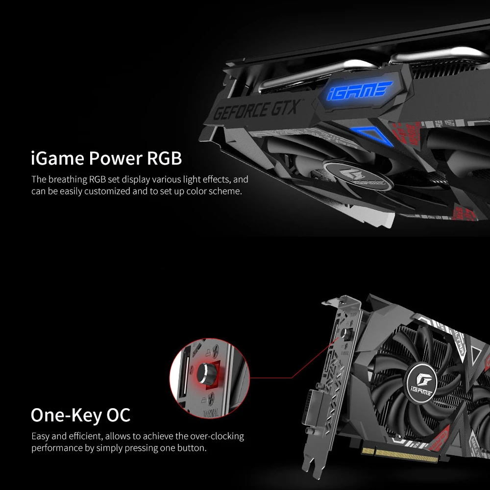 Красочная графическая карта iGame GeForce GTX 1650 SUPER Ultra OC 4G GDDR6 компьютерная игровая видеокарта