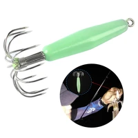12 claws hooks squid jigs bait glow in the dark hard fishing lures 12 16 25 35g stainless steel hooks octopus crank artificial