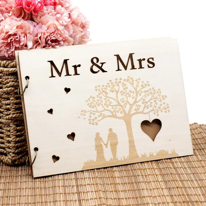 Персонализированная Свадебная Гостевая книга Мистер и миссис с гравировкой в