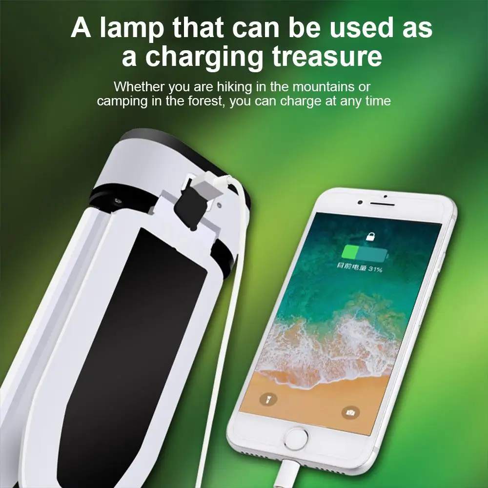 

Solar Lamp Fold Illumination Multifunctional Charging Treasure Outdoor Solar Lights Waterproof 60LED Lamp Durable Trefoil lamp