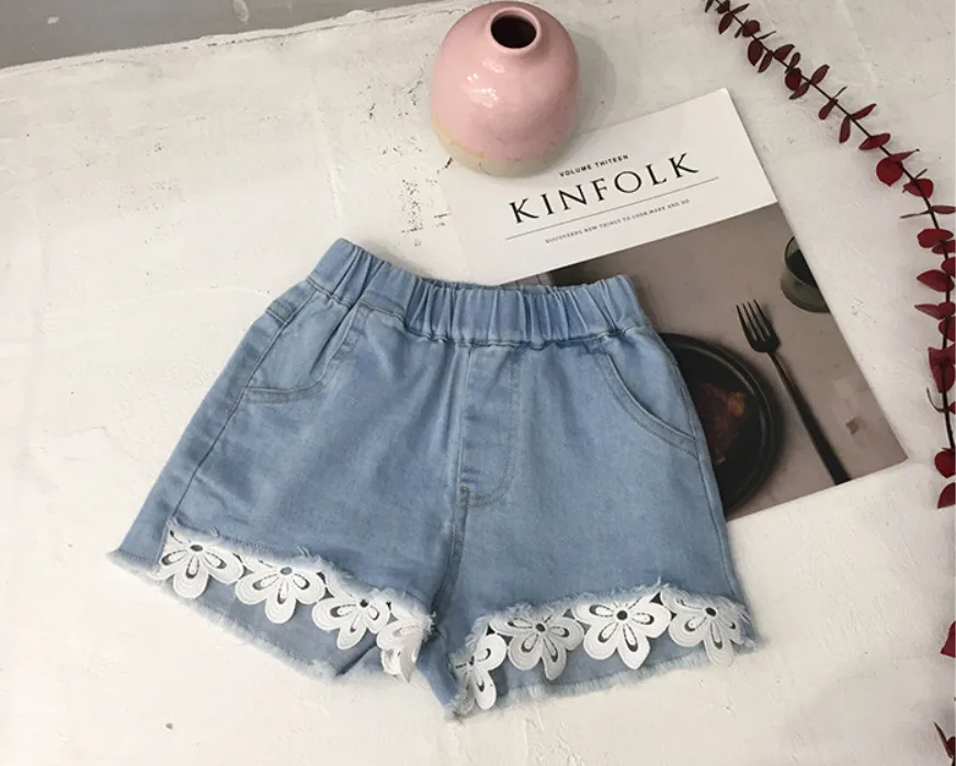 

New Girls Shorts Summer Children's Lace Denim Shorts For Kids Tassels Trousers Casual Scanties Beach Shorts Baby Girl Hot Pants