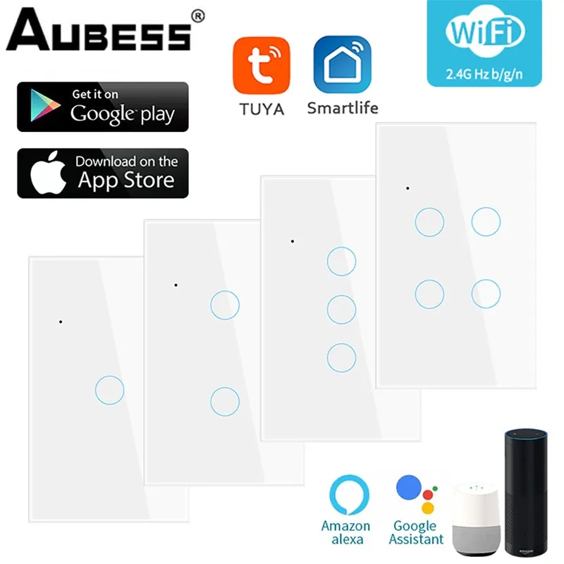 

Умный выключатель Aubess с поддержкой Wi-Fi и управлением через приложение