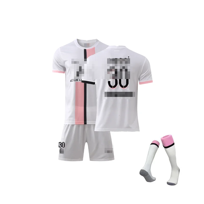 

INS 2021 22 White men's kids Customized printed 3-piece set Football equipment Football shirt Sportswear Green equipment BFQ-A12