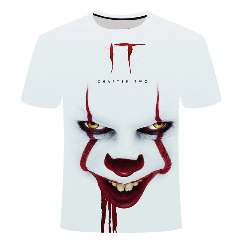 TX-1221 IT: Chapter Two 3D Футболка с принтом для мужчин и женщин, летняя повседневная футболка с изображением клоуна из фильма ужасов, Мужская футболка с триллером из фильма террора - Цвет: TX-1221