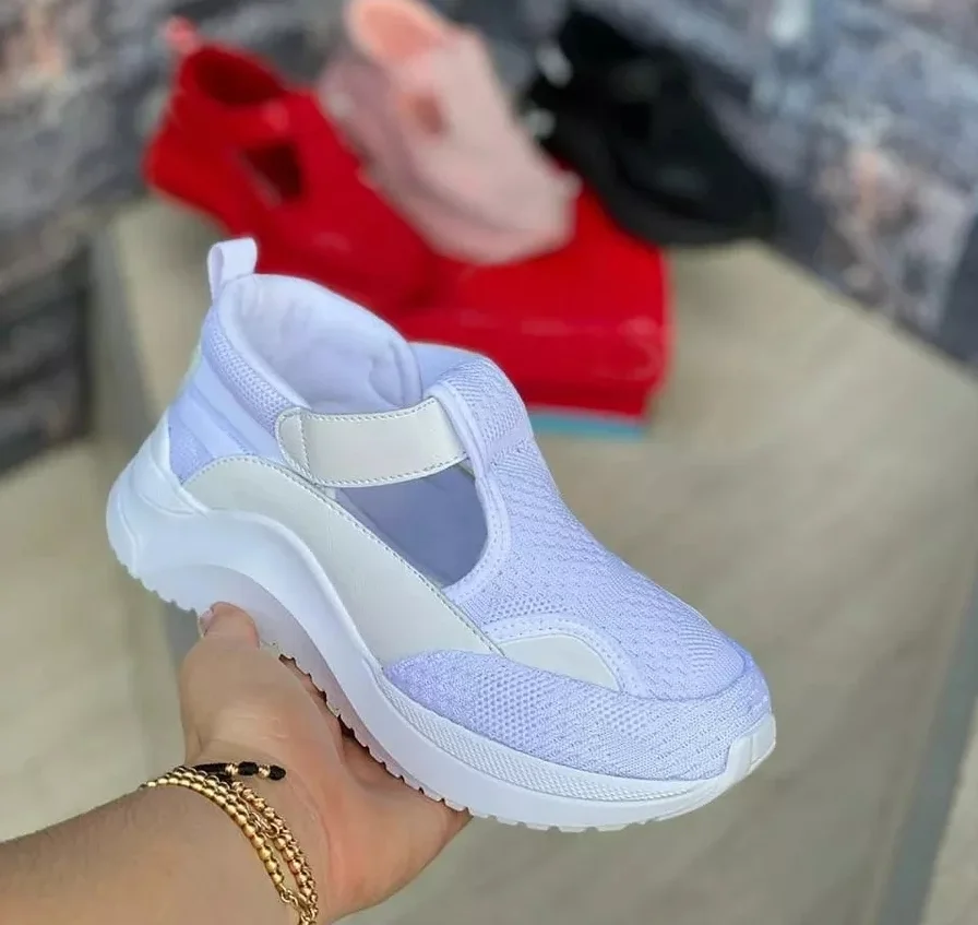 

New Autumn Women Platform Sneakers Ladies Brand Shoes Girls Thick Bottom Sneakers Genuine Mesh Sneakers Trainers Flat Shoes