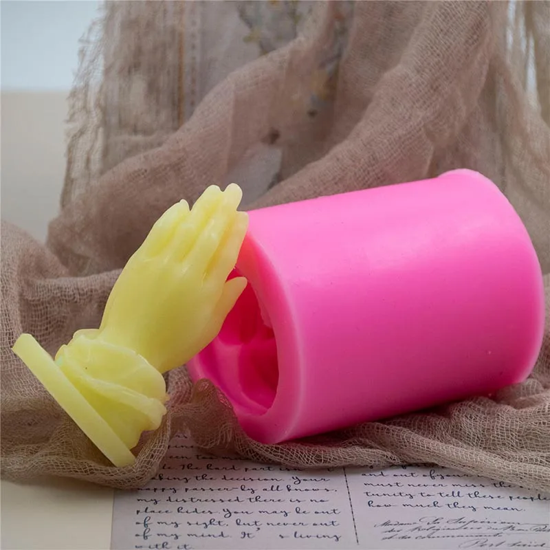 

3D Silicone Candle Mold Home Decor Art Hands Statue Plaster DIY Crafts Aromatherapy Candle Making Soap Mold Blessing Creative