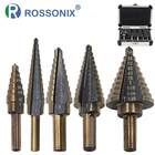 Набор ступенчатых сверл ROSSONIX, из быстрорежущей стали 4241, с титановым покрытием, 5 шт.