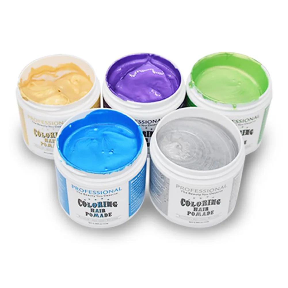 

5 colors 113g Disposable hair Color Wax Dyeing one-time DIY molding paste Silver Grandma Green Hair Dye Wax Mud Cream