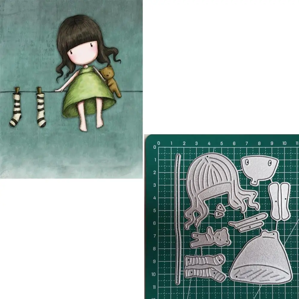 164 высечки металла девушка кукла сделать скрапбук бумага ремесло карты трафарет