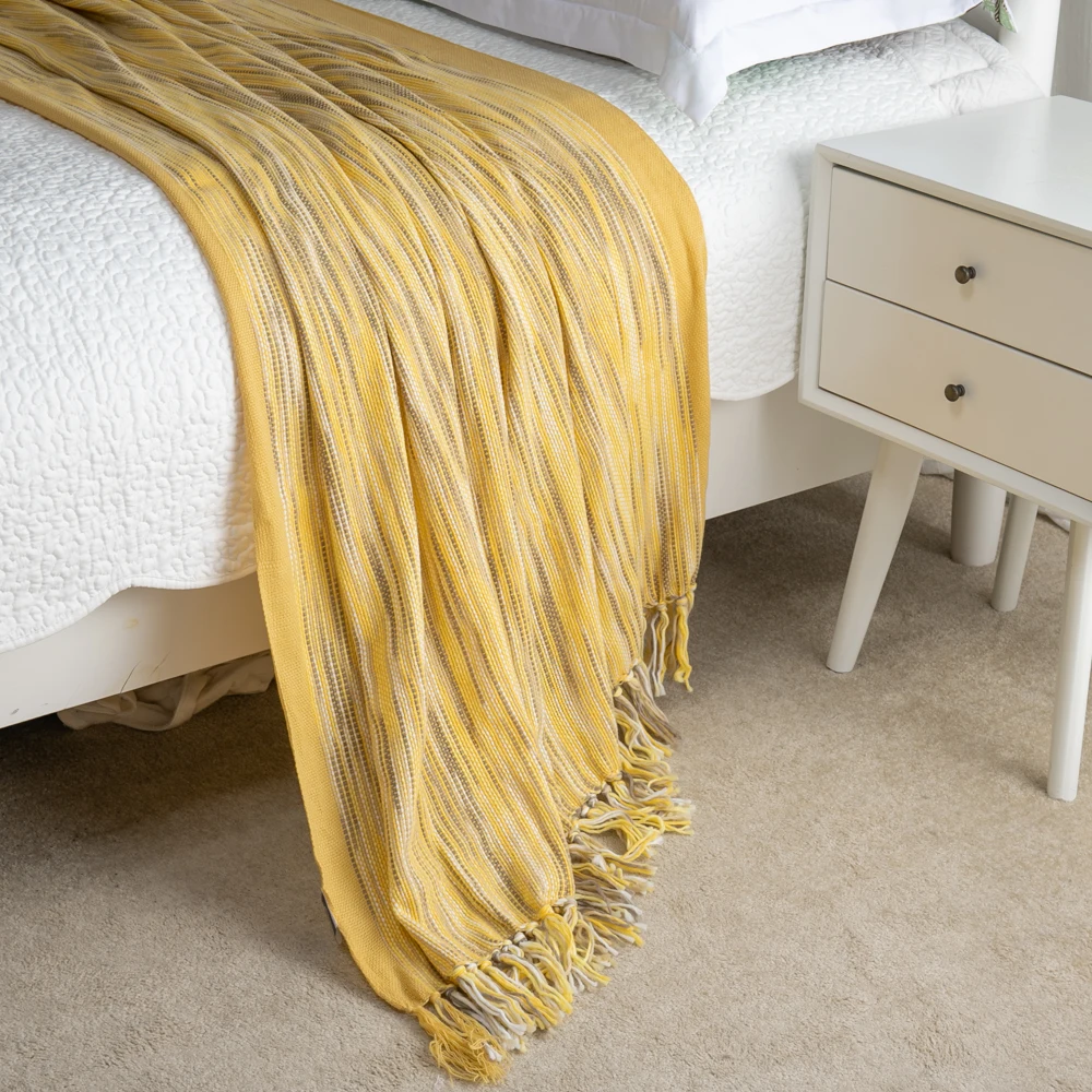 Battilo 100% акриловое вязаное одеяло супермягкая клетка с кисточкой домашнее