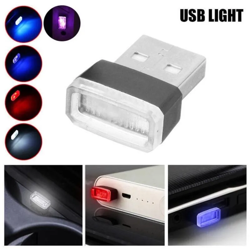 Миниатюрный USB светодиодный внутренсветильник свет для автомобиля неоновая