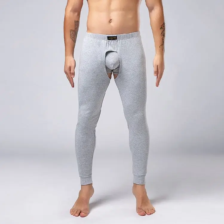 

Open crotch pants breathable comfortable Long underwear with holes line pants thin cotton bottoming men's warm Autumn bottoms