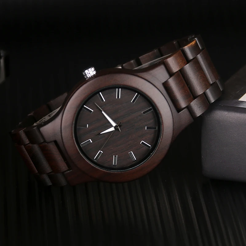 Новые дизайнерские мужские кварцевые часы из натурального бамбука прочные
