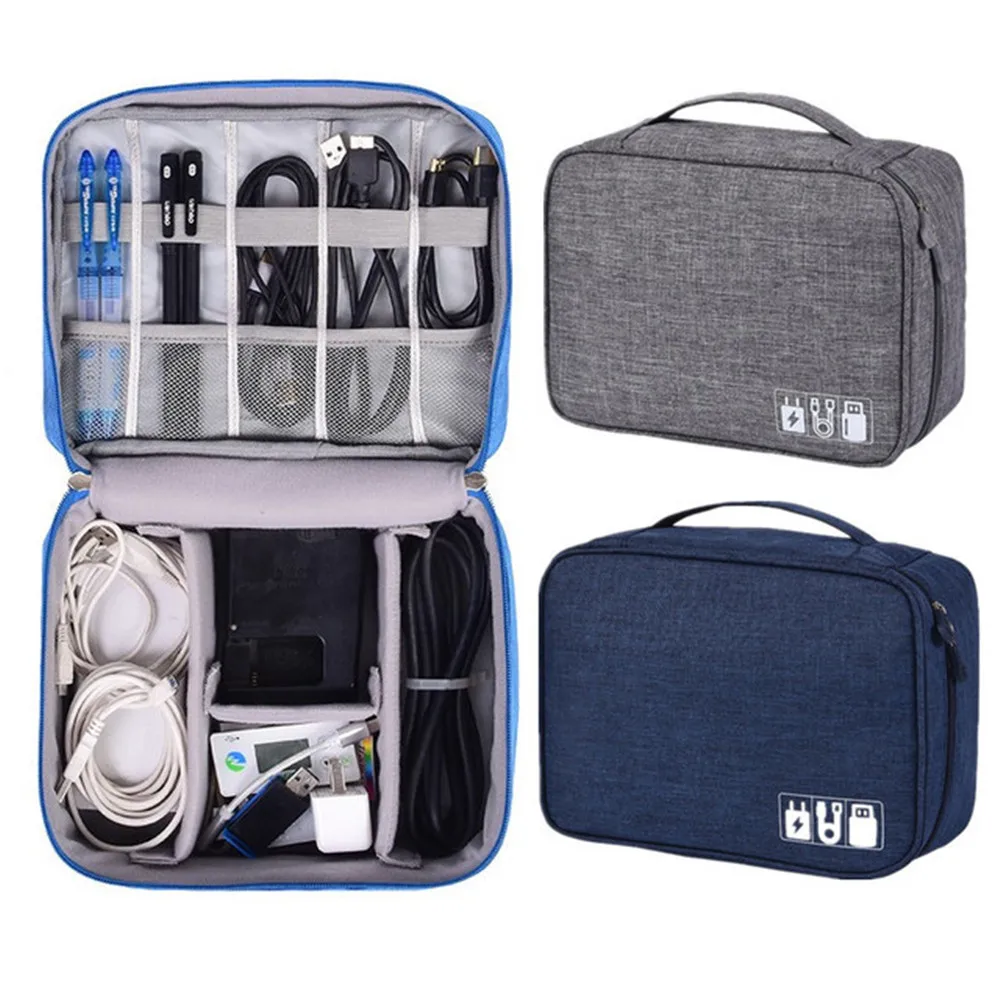 Portable Digital Storage Bags Earphones USB Gadgets Cables Wires Charger Power Battery Zipper Bag Cosmetics Organize Box