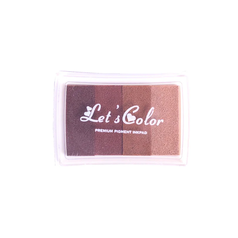 Brown DIY Creative Big Ink pad tool 6 Colors set Gradients Rubber Roller Self-Inking Stamps for Scrapbooking/Card making Decorations - Color: Brown