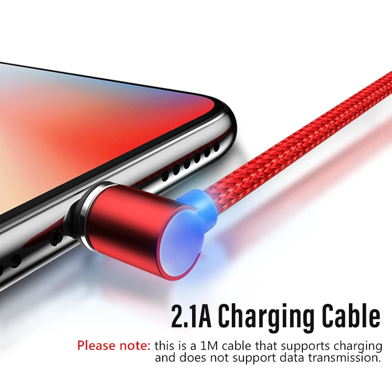 ! L образный светодиодный магнитный кабель ACCEZZ для быстрой зарядки iPhone 11X7 8 Plus XS MAX