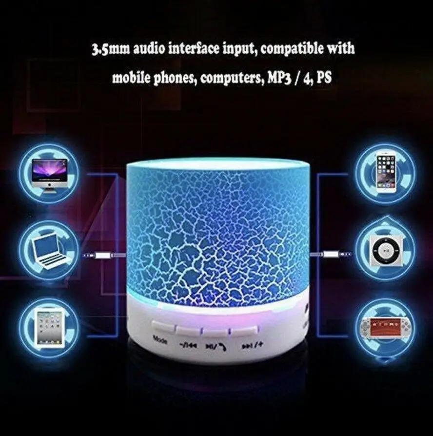 A9 Bluetooth динамик мини беспроводной громкий трещина светодиодный TF USB сабвуфер mp3