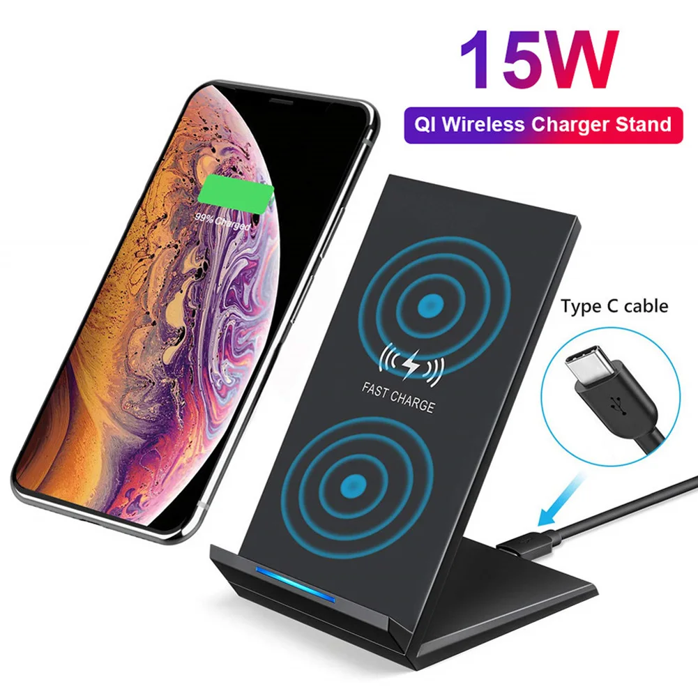 15 Вт Qi Быстрое беспроводное зарядное устройство для Samsung Note 10 Plus S9 S8 Huawei P30 Pro iPhone 11