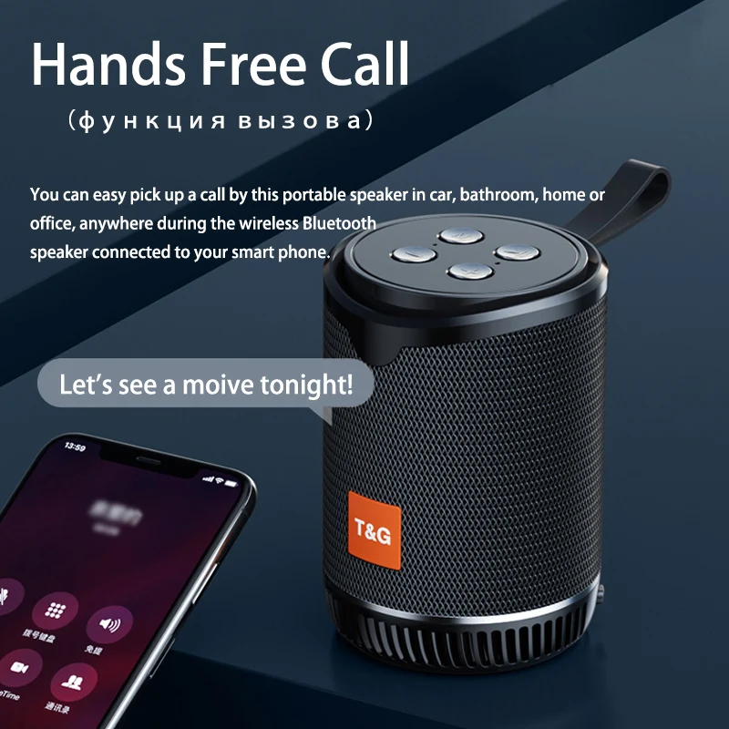 

Mini Portable Wireless Bluetooth Speaker Stereo Speakerphone Radio Music Subwoofer Column Speakers for Computer with TF FM