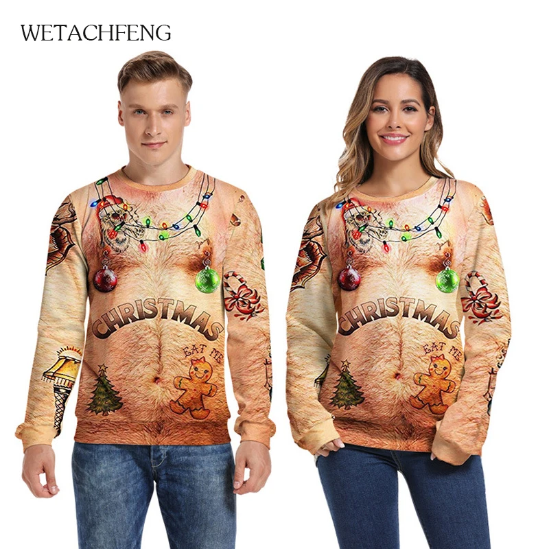 Уродливые Рождественские свитеры красного цвета с милой собачкой 3D одежды в