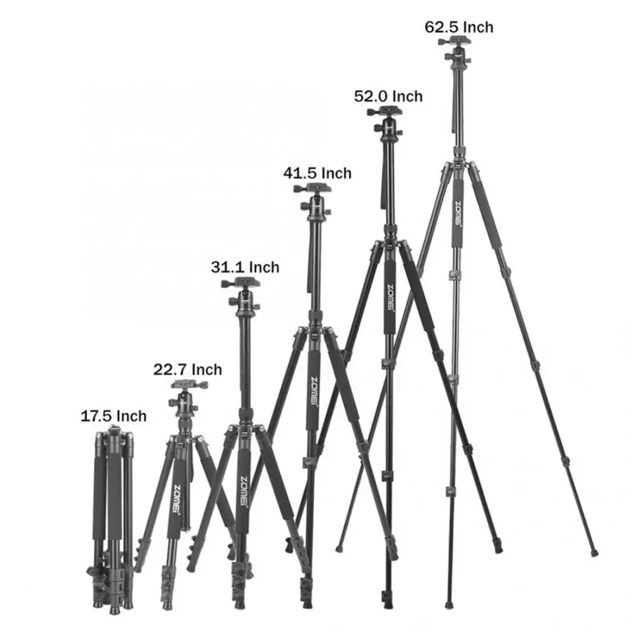 Zomei T80/T70/Q222/Q555/Q666/Q666C Профессиональный штатив для путешествий портативный регулируемый штатив для Canon беззеркальных/DSLR камер