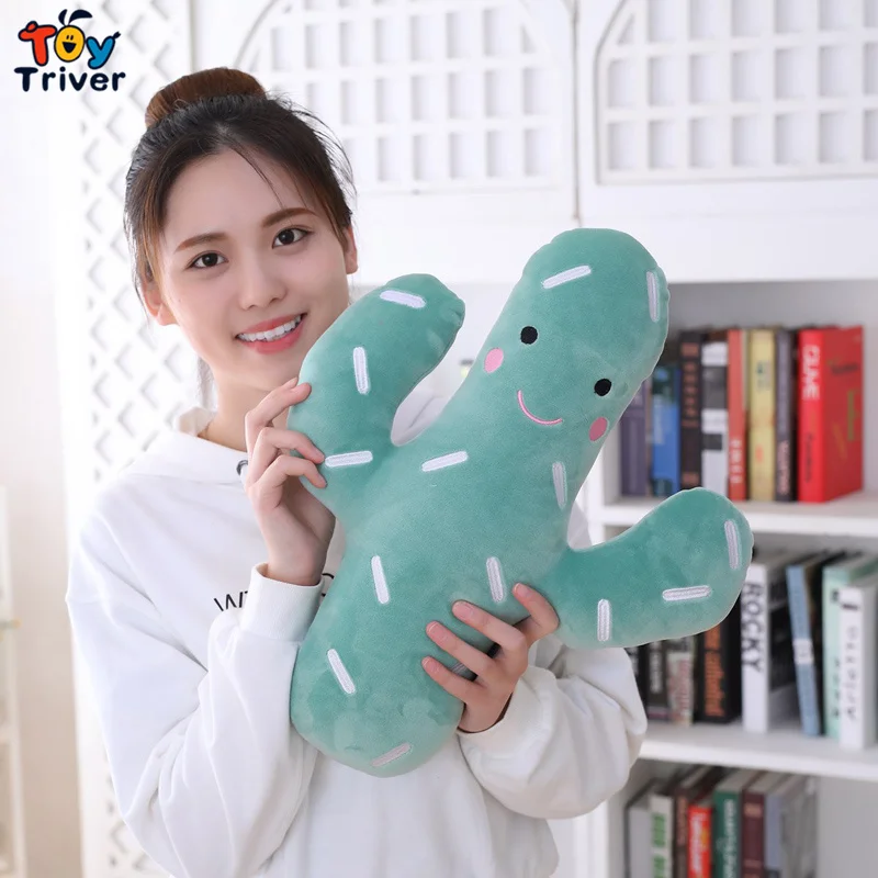 1 шт. Kawaii кактус зеленые растения плюшевые игрушки тривер мягкая кукла подушка