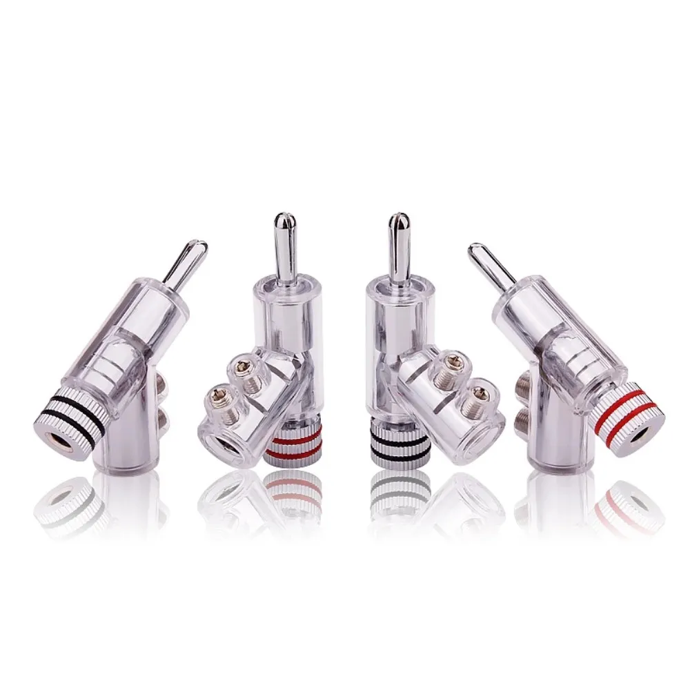 

Rhodium Banana Plug Connector Pure Copper Self-Locking Speaker Terminal Audio Amplifier Gun Type Hifi Banana Socket Adapter