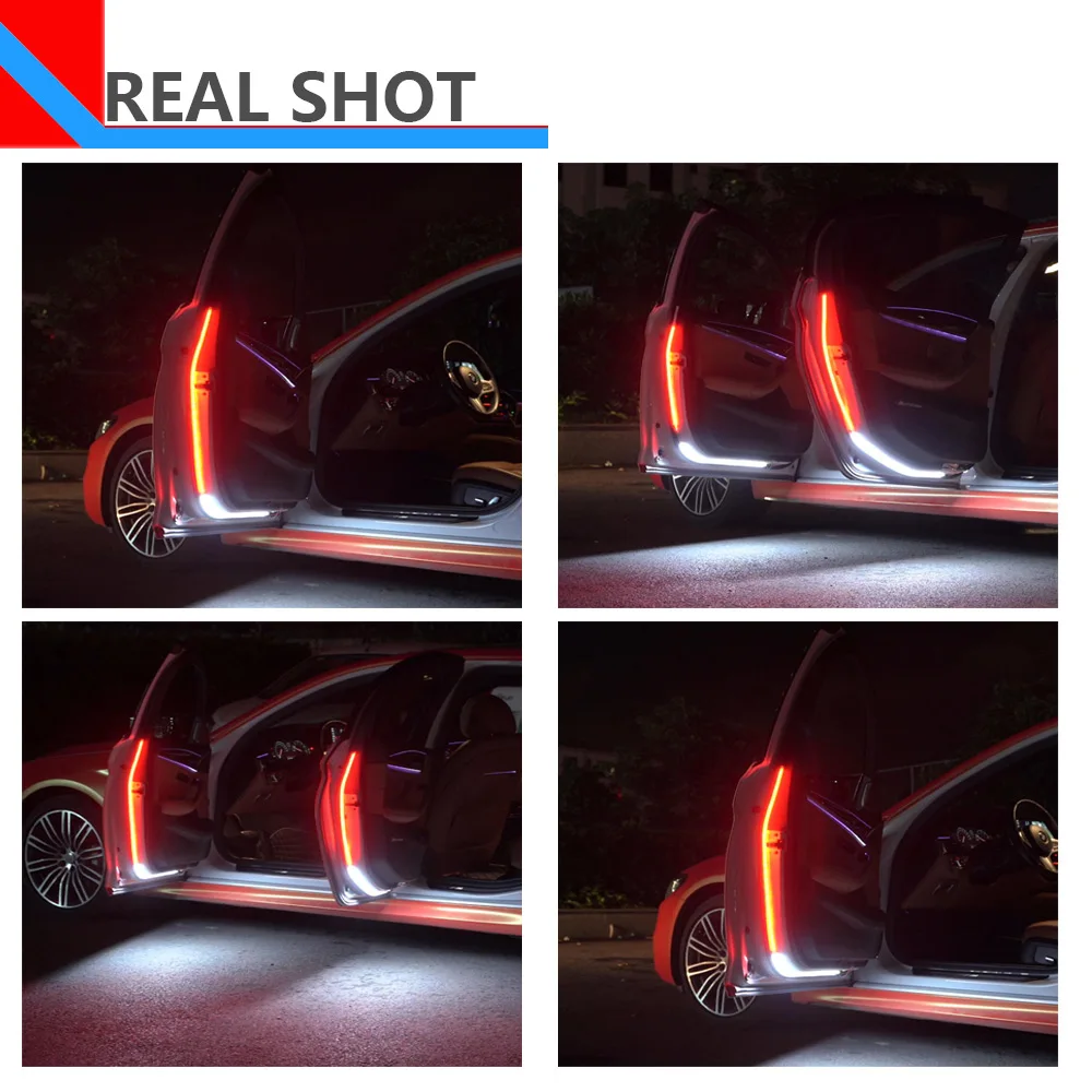 

2PCS NEW Car Door Opening Warning Lights 150 LED Strobe Flashing Anti Rear-end Collision Safety Lamps welcome Flash light DJ
