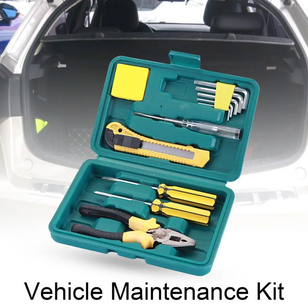 

11Pcs/Set Car Repair Kit Portable Multifunctional Mixed Hardware Tools Vise Ratchet Wrench Tool Combination Emergency Tools