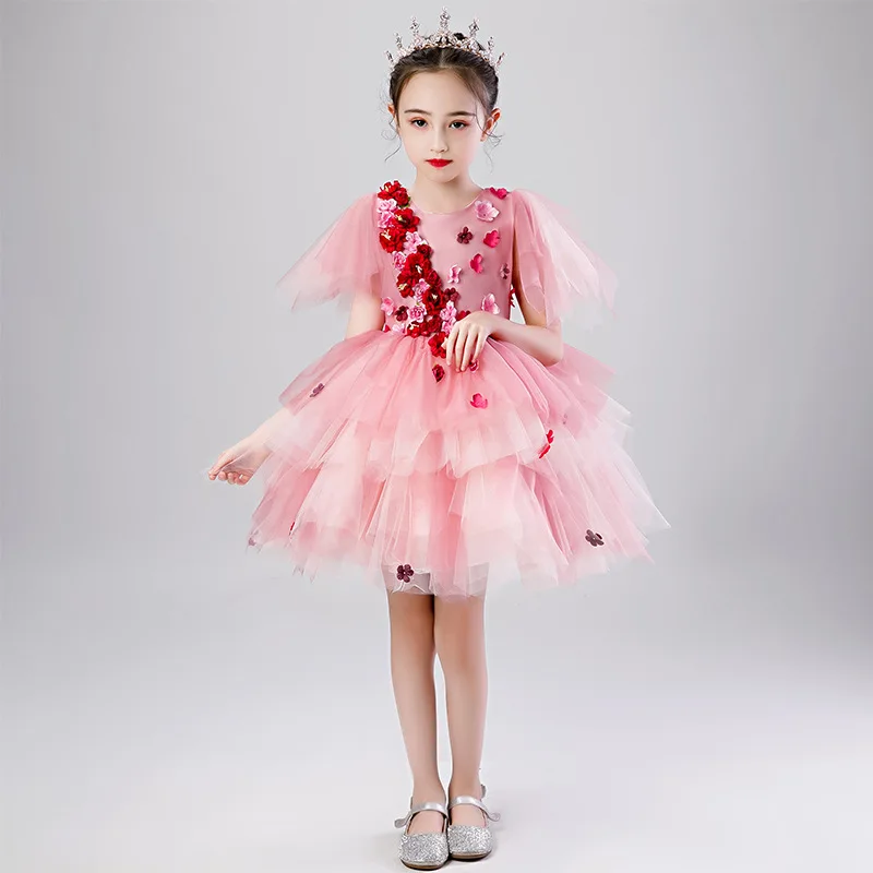 Детские платья для свадебной вечеринки девочек детские элегантные с блестками и