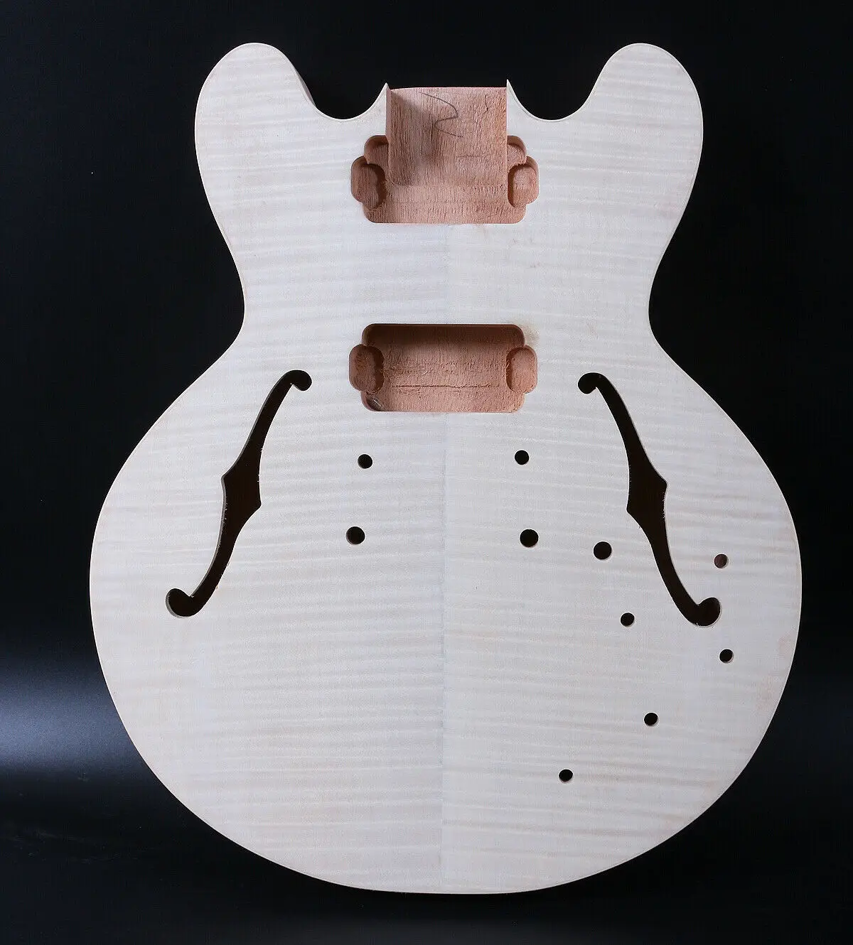 

DIY Semi-Hollow Electric Guitar Body Mahogany+Flame Maple Unfinished