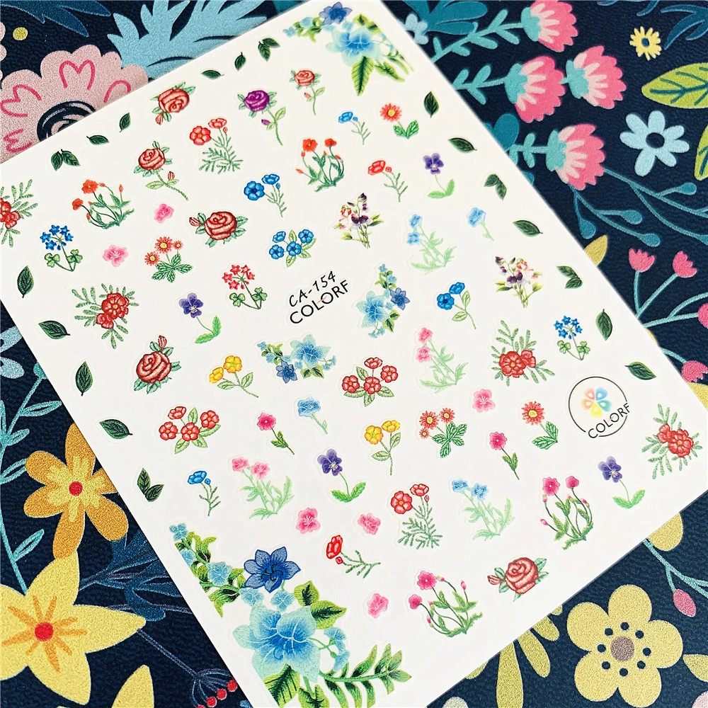 

Newest CA sereis CA-154 flower 3d nail art sticker nail decal stamping export japan designs rhinestones decorations