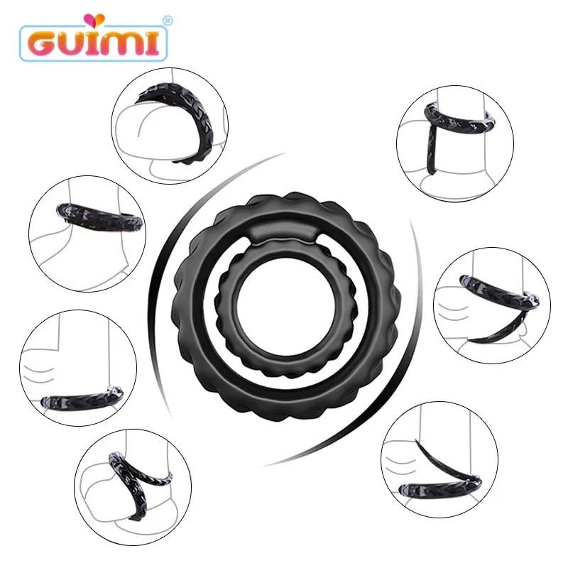 Кольца для пениса GUIMI тренажер Задержка эякуляции высокая эластичность