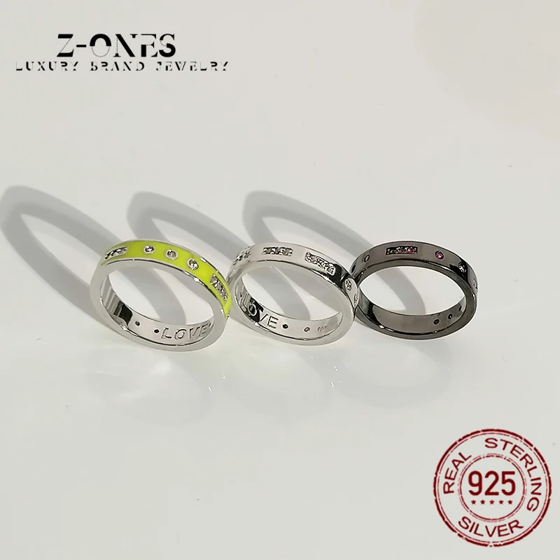 

Brand new exquisite original 1:1 925 sterling silver ring epoxy Morse code popular couple ring luxury brand Monaco women jewelry