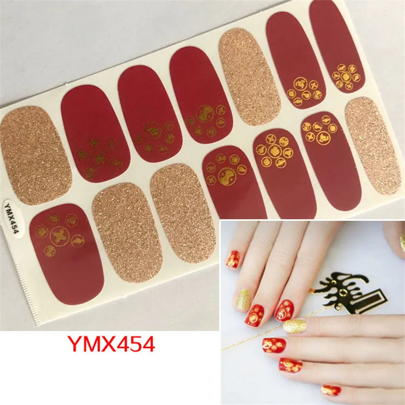 1 шт. осенний стиль ногтей обертывание полоски блестящие наклейки на пальцы