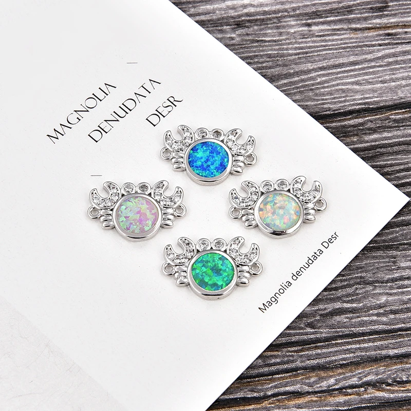 KAMAF модный соединитель DIY Браслеты Серьги Круглый огненный опал циркониевые