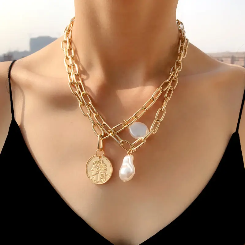 Просто Почувствуйте себя преувеличенным многослойное ожерелье-чокер кулон