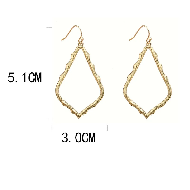 

High Quality Designer Frame Teardrop Earrings Fashion inspired Jewelry Painting Metal Water Drop Earrings for women grils