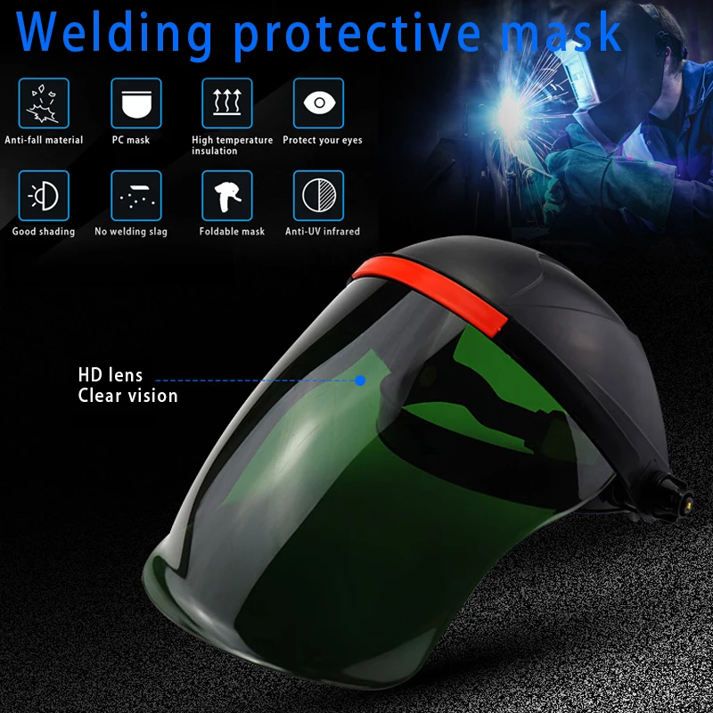 Face Shield Full Grinding Flip Front Shade UV Anti-Fog Window with Ratchet Headgear TN99 | Инструменты
