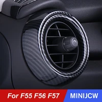 car air vent ring outlet cover case carbon fiber shell housing sticker decor for mini cooper one s jcw f55 f56 f57 accessories