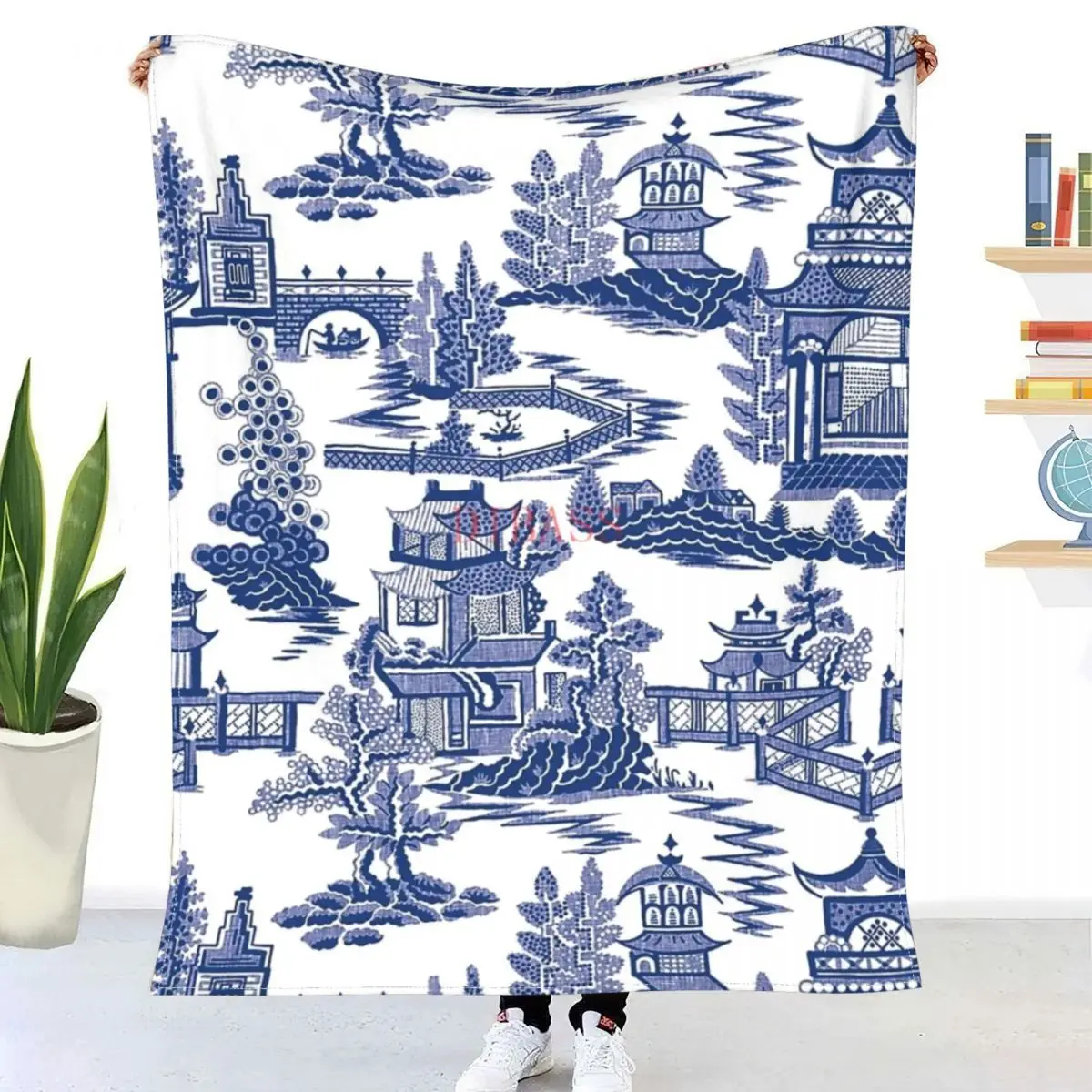 

Синяя ива древняя Мин Китай-сине-белое китайское одеяло с 3D принтом Фланелевое покрывало Покрывало Диван Одеяло s
