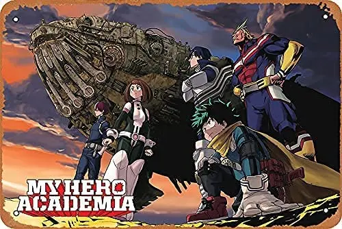 

Manga Tin Sign Anime Poster My Hero Academia Poster Home Decor Wall Art Print Holiday Birthday Gift for Boy Girl 12x8inch
