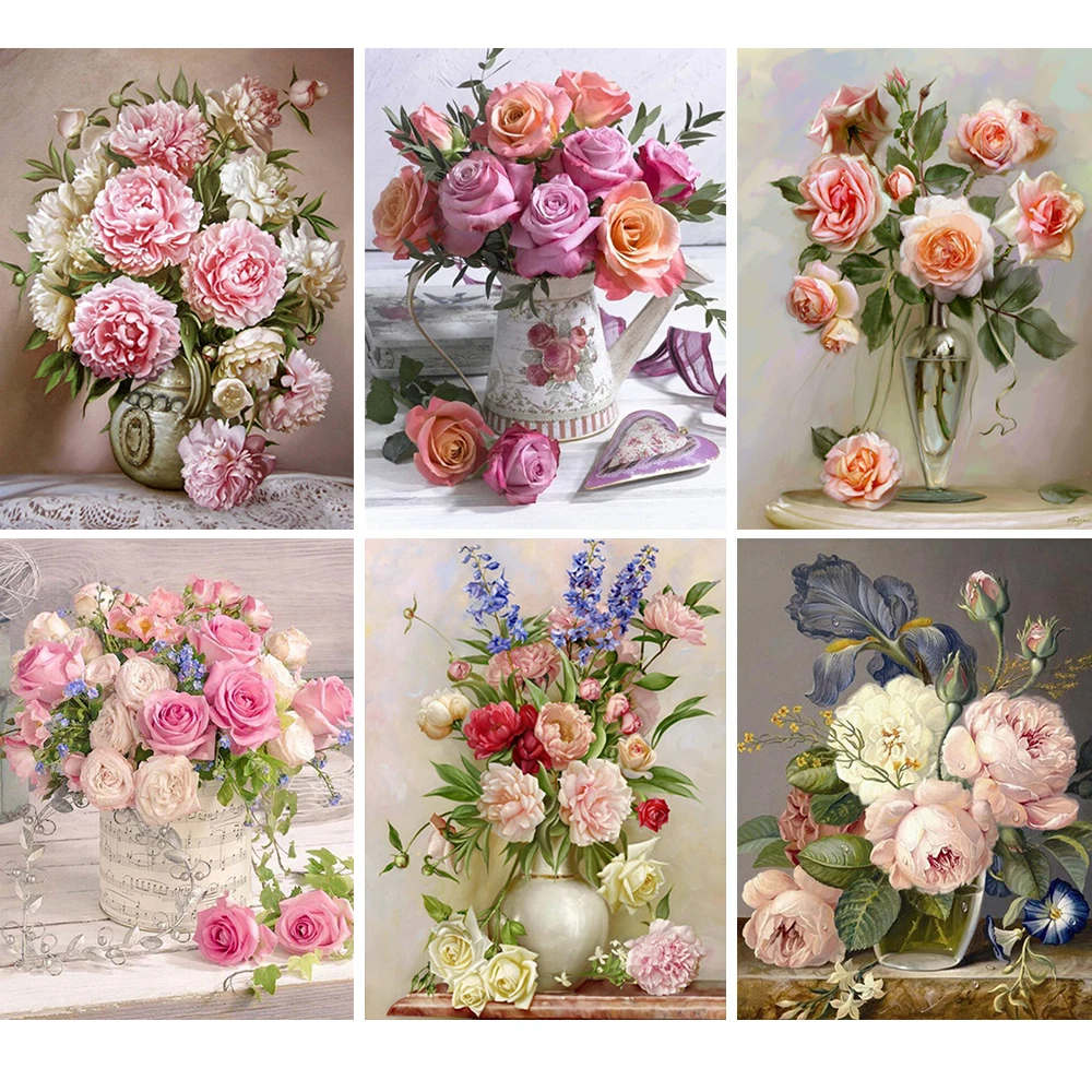 

5D DIY Diamond Painting Exquisite Flowers Handmade Art Exquisite Home Decoration Ornaments and Painting Gifts Can Be Customized