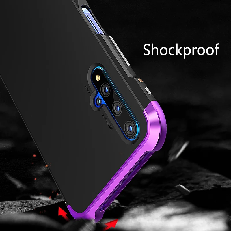 Чехол для Huawei P30 Pro гибридный Алюминиевый металлический бампер жесткий