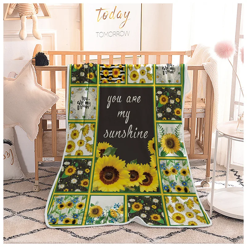 

Air conditioning blanket plush digital printing blanket siesta sofa blanket car blanket sunflower blankets and throws