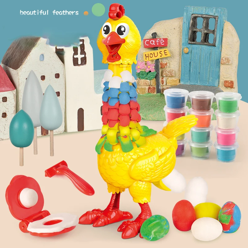 

Color Clay Toy Plasticine Set Plucking Chicken Light Clay Mold Handmade DIY Children's Play House Toys Wholesale