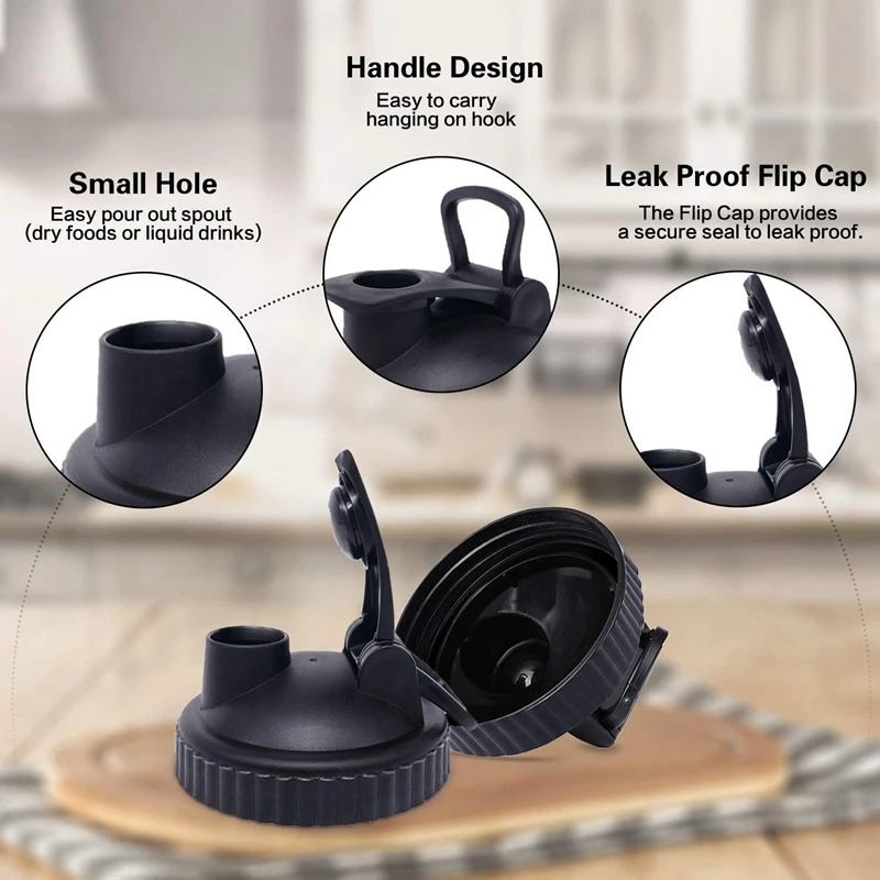 Promotion! Jar Lids - 4 Pack Canning Flip Cap with Leak-Proof Seal Storage Caps Easy Pour Spout for Wide Mouth Ja |