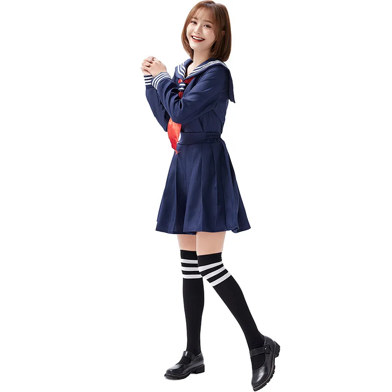 Женская темно синяя школьная форма JK аниме карнавальный костюм| |