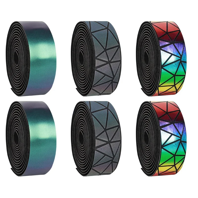 

1Pair PU EVA Road Bike Handlebar Tape eflective Dazzle Shockproof Cycling Soft Anti-Slip Bicycle Bar Tape Wrap Bike Accessories