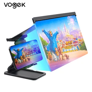 vogek creative 2 in 1 desktop phone stand screen magnifier 12inch hd bluelight proof video amplifier projector for mobile phone free global shipping